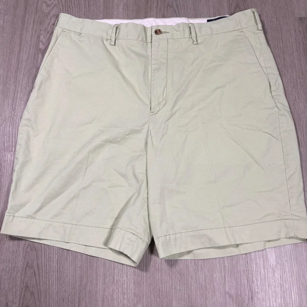 Polo Ralph Lauren Mens Chino Shorts Pastel Green Cotton Flat Front Size 38 *Flaw